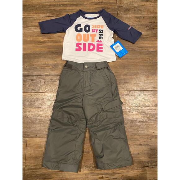 Toddler Girls Columbia Snow Pants and NWT shirt sz 2T - Picture 1 of 8